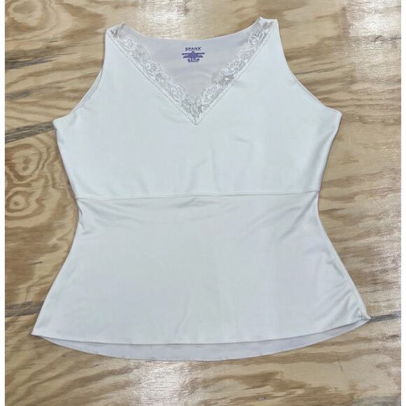 Spanx Hide and Sleek Size XL Cream V Neck Lace Camisole Cami Tank Top Shapewear - Picture 1 of 8